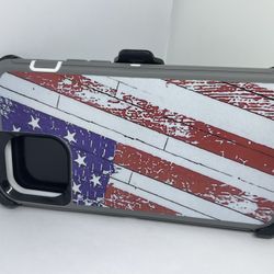 For IPhone 12 Pro Max USA Flag Camouflage Case 