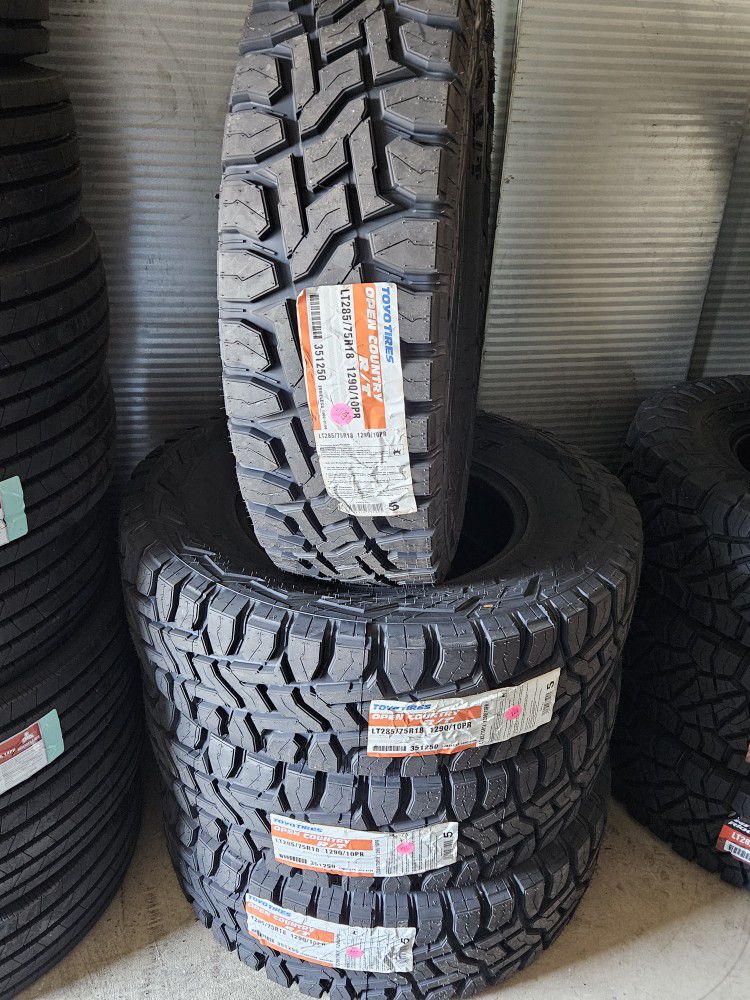 4 New LT 285-75-18 Toyo Open Country RT Rugged Terrain Tires 35-11.50 R18 Inch Tire Load E 10 Ply FREE Delivery To Most Inland Empire Locations SALE