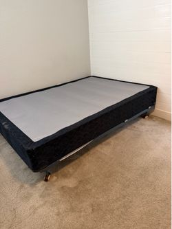 Twin size bed frame, and boxspring