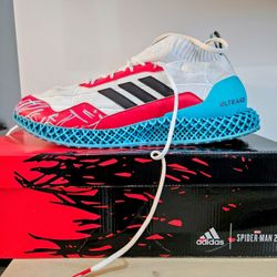 Spider-Man 2 Miles Morales x Adidas 3D-Printed Ultra 4D Mid Evolved Marvel Shoes men's size 11