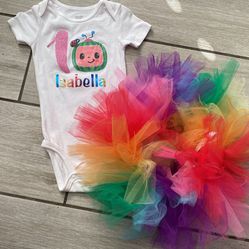 18 months Cocomelon Rainbow Tutu Outfit