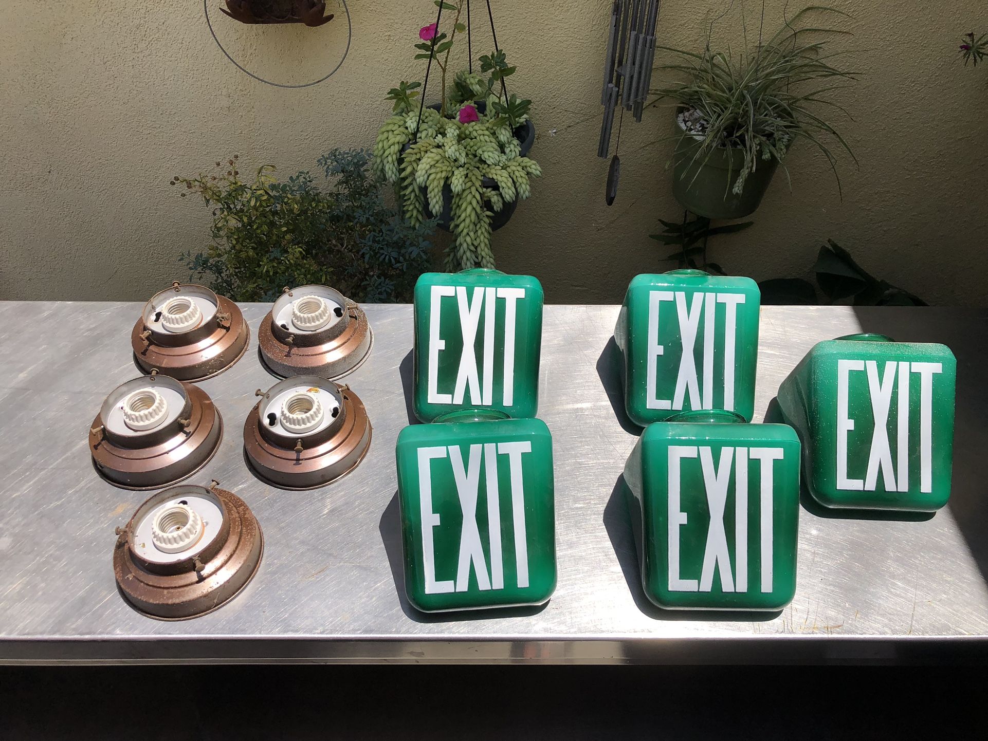 Vintage Lights | 1(contact info removed) Glass Exit Sign