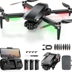 Brushless Motor Drones for Kids Beginners, 60 Mins Flight, 130° Lens, FPV Foldable RC Quadcopter, Gesture Photography