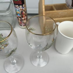 Beautiful printed wine glass