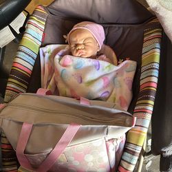 Reborn Lifelike Breathing Baby And Bassinet