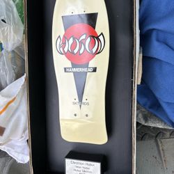 DISPLAY Only New In Box Christian Hosoi  Tan Hammerhead Skateboard Deck
