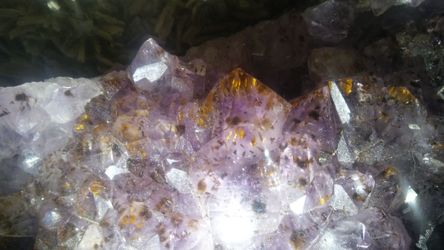Amethyst with cacoxenite