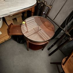 High End Glass Top Side Tables – Matching Pair – Estate Sale