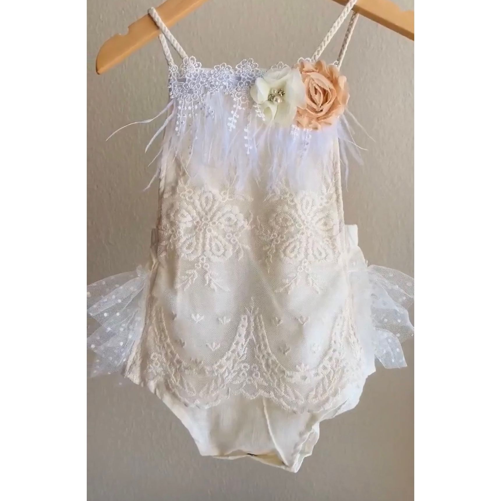 Boho Lace Baby Girl Romper, Outfit Girl, 6-12 months 