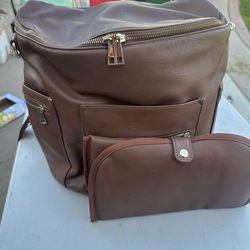 Leather Diaper Bag Backpack