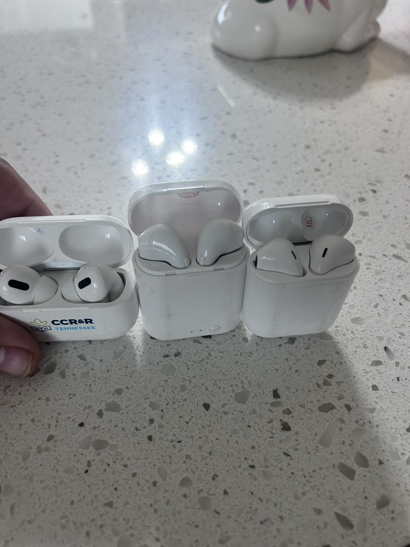 Three earphones Air Airpods