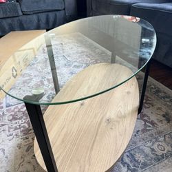 Coffee Table with Metal Frame & Wood Finish 