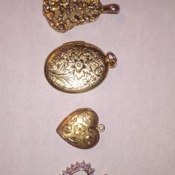 GOLD Pendant Charm 18K 925 Sterling Silver Jewelry Vintage Locket 1/2 Ounce 