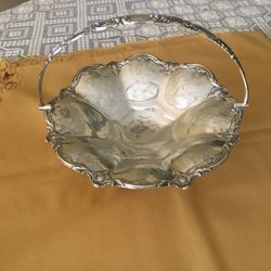 Antique Silver Plated Vase With Handle