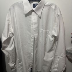 Stafford Mens Dress Shirt 16 34 Solid White Wrinkle Free Oxford