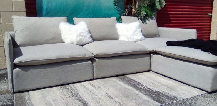 CB2 Gray 4 Piece Modular Sectional Sofa