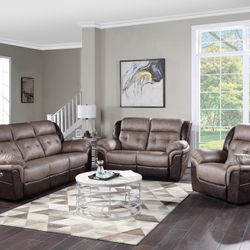 Power Reclining Set - Sofa, Love Seat & Chair