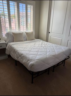 Queen bed frame + mattress