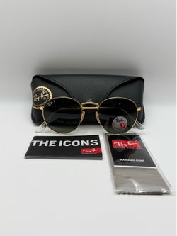New Rayban Round Gold Green Polarized Sunglasses