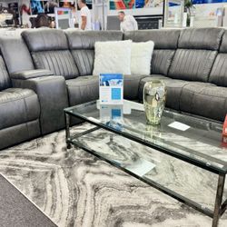 Crazy Deal🚨Beautiful Grey Sofa Furniture Sectional With 3x Recliners On Sale Now $1299 (Huge Savin)