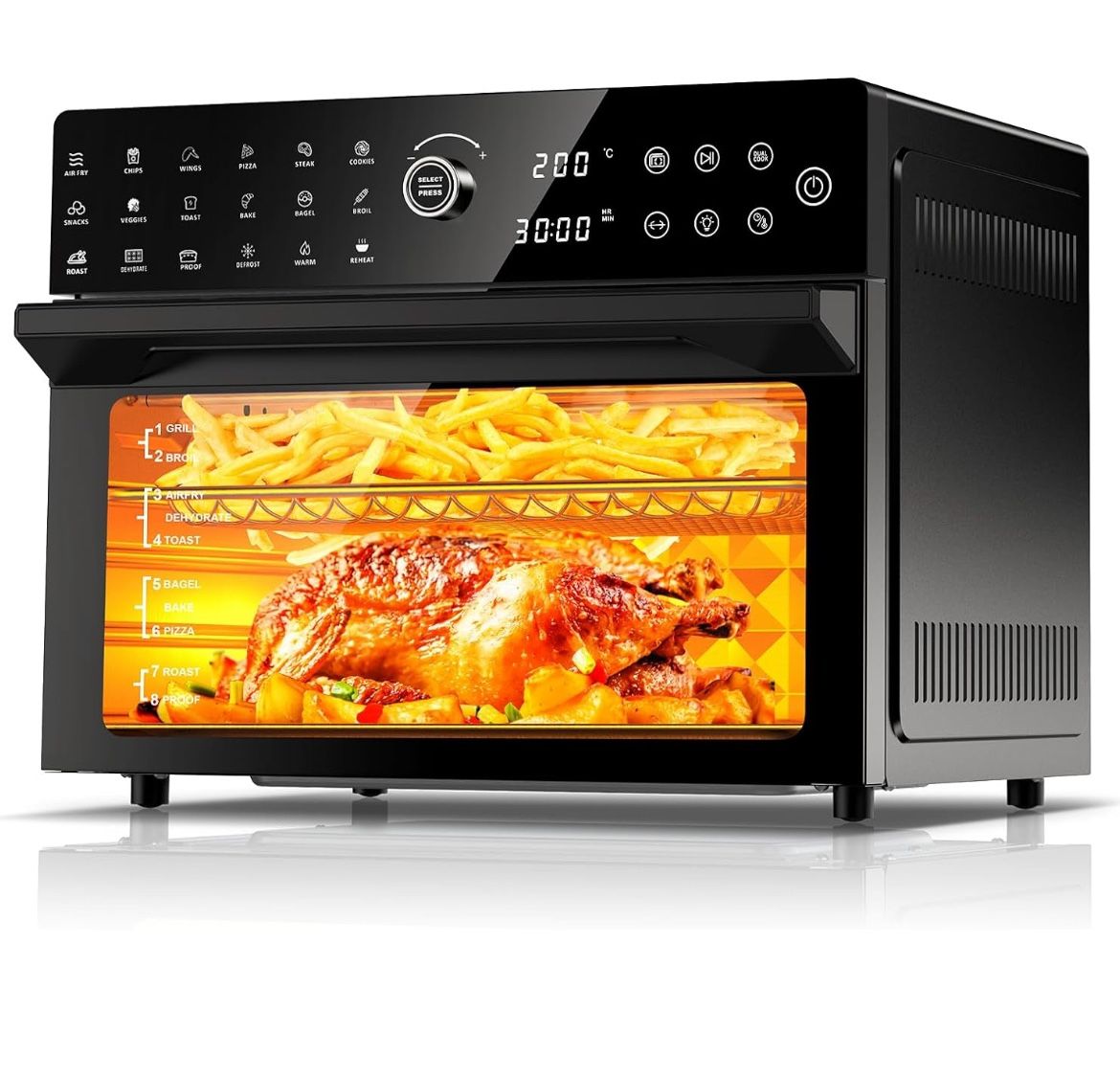 32QT Extra Large Air Fryer, Toaster Oven Air Fryer 1800W