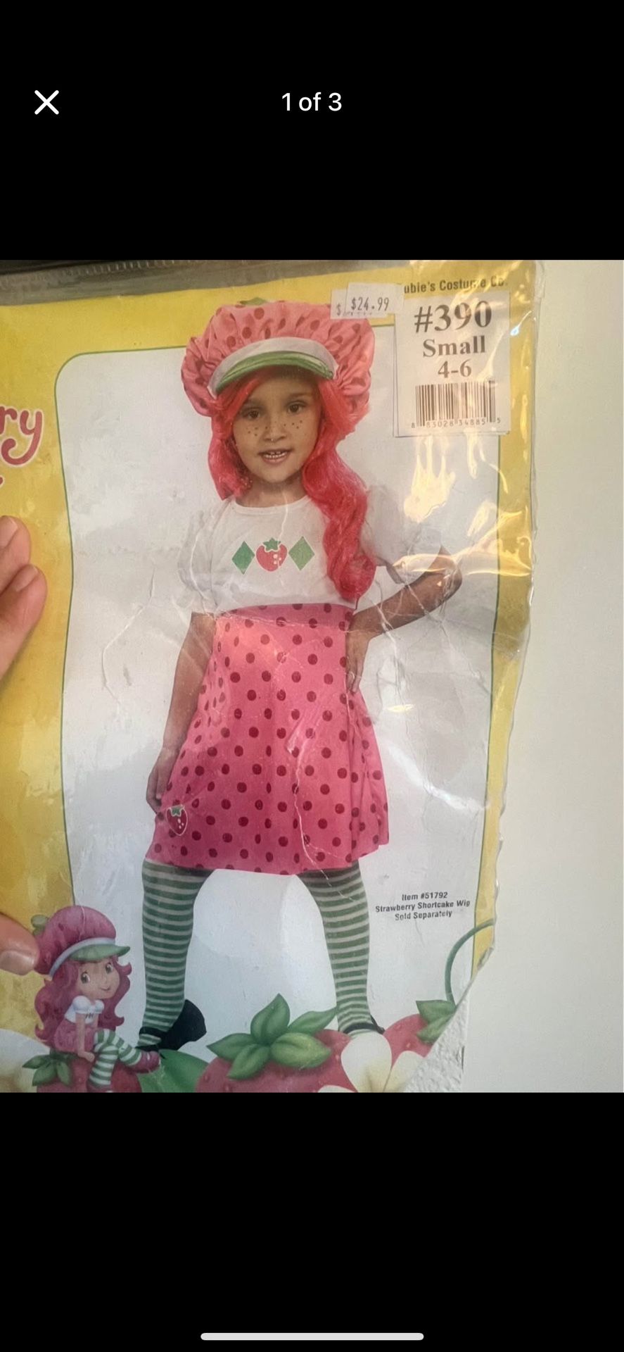 Strawberry Shortcake Costume With Pink Wig 