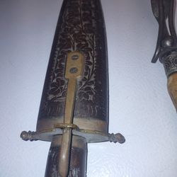 Vintage Hand Carved And Antler Cutlery Set
