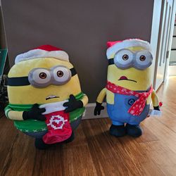 Despicable Me Minion Christmas Plush Door Greeters - Otto & Tom 18" Pair *Great Bridge*