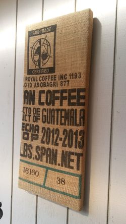 Burlap coffee frame