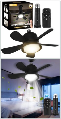 Socket Fan Light-Brand New w/Remote