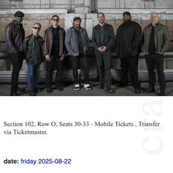 Section 102, Row O, Seats 30-33 - Mobile Tickets, Transfer Via Ticketmaster 