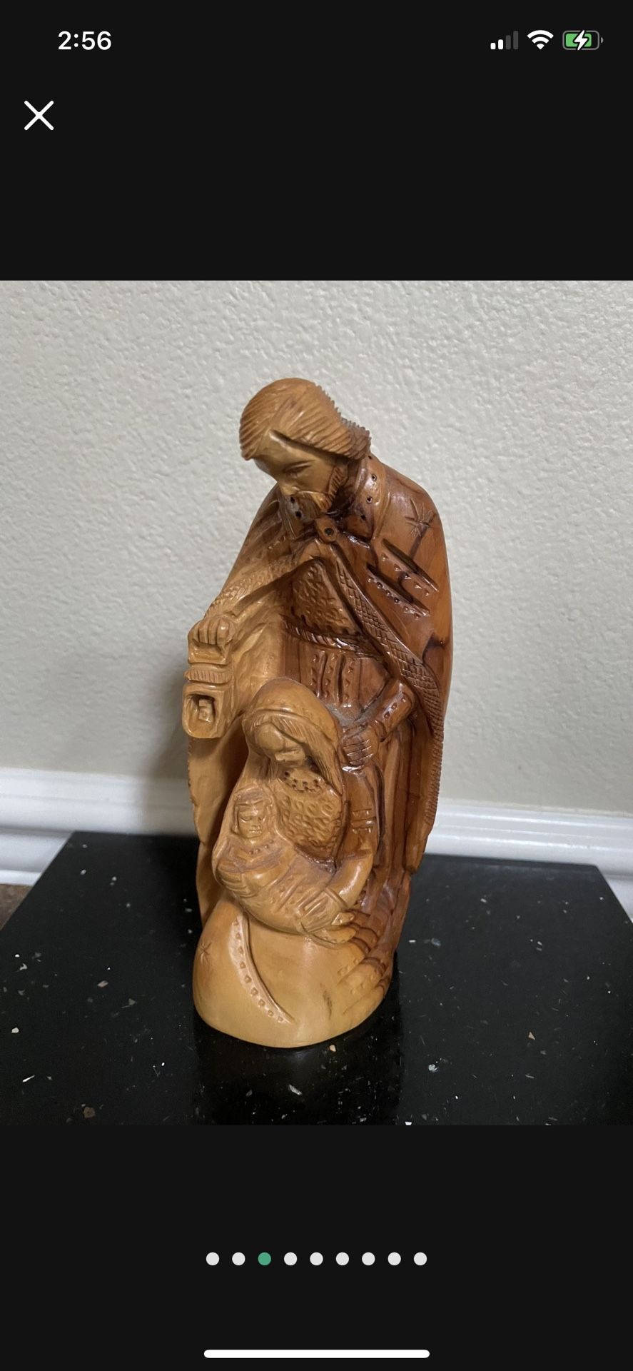 Germany Carved Wood Statue-Holy Family 7”T