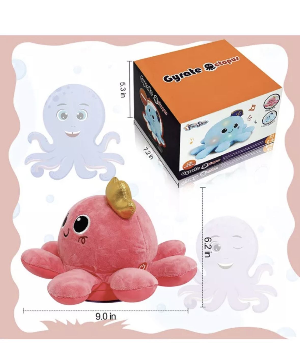 Musical Plush Octopus Light up Voice Control Dancing (Open box)