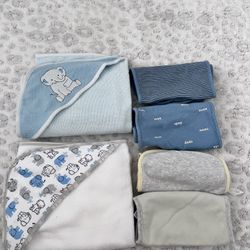 Baby Boy New Shower Towel And Used Cloths 