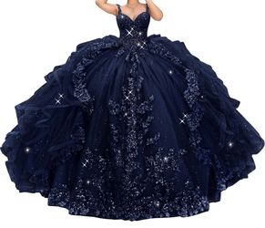 Navy Blue Quinceañera Dress