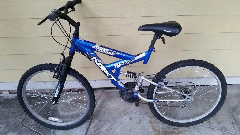 Next 18 speed power climber mountain bike blue and silver