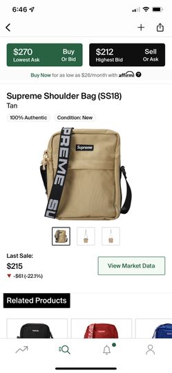 Supreme Shoulder Bag SS18 Tan AUTHENTIC USED