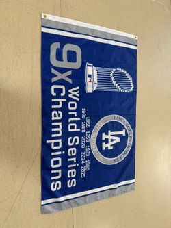 LA Dodgers 9X World Series Champions Flag