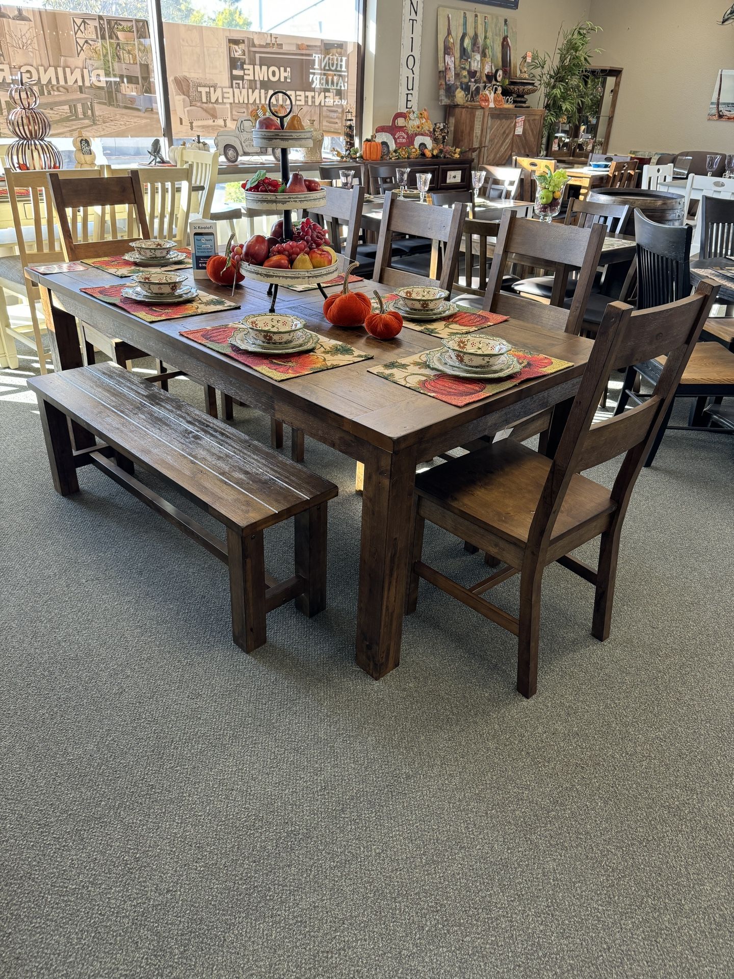 Solid Wood 7 Piece Dining Set