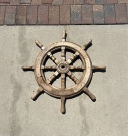 Antique ship’s wheel