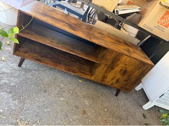 Mid- century modern rustic wood ty stand
