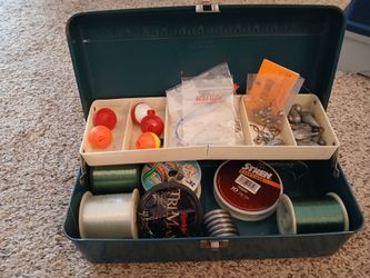 Vintage tackle box and tackle
