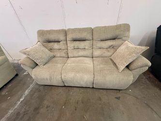 Tan Fabric Reclining Sofa
