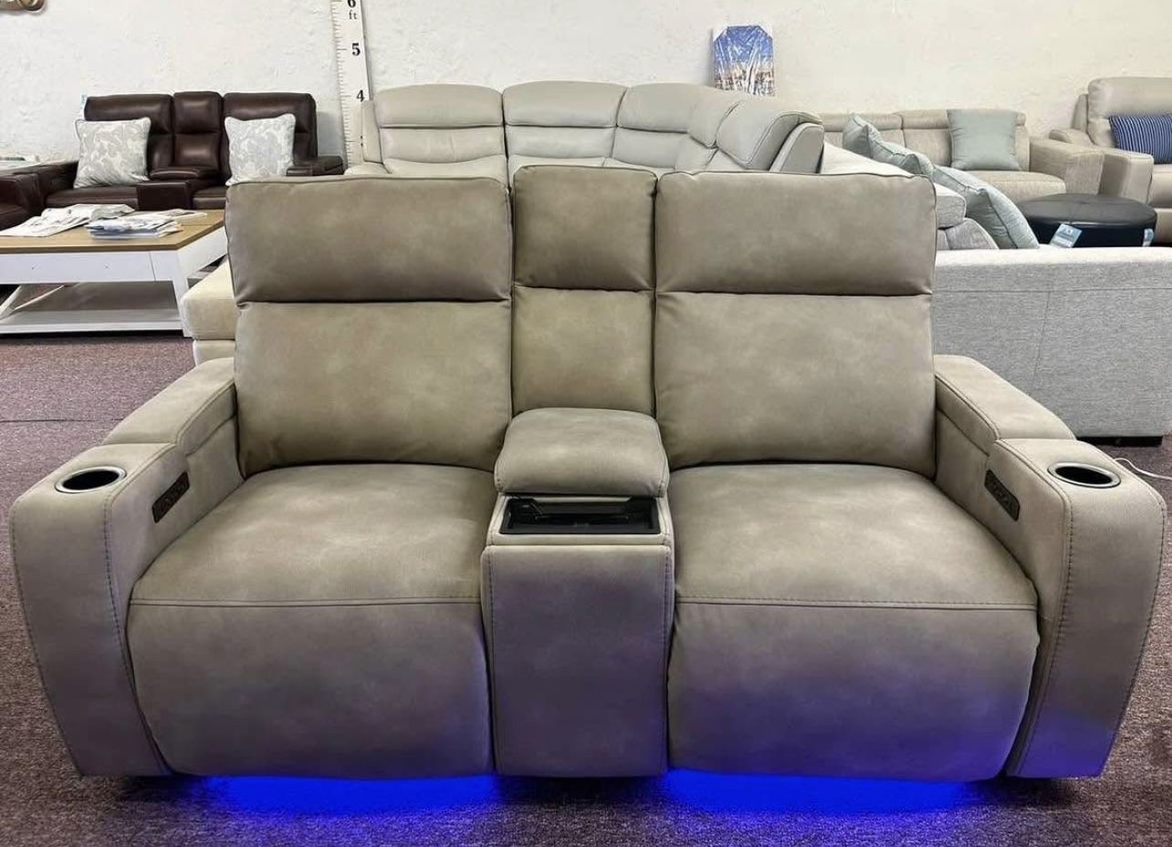 Furniture Zero Gravity Fabric Power Recliner Sofa Greymel