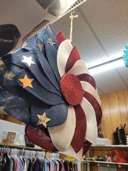 Patriotic Burlap Door Wreath