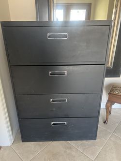 3 by 4 ft 4 drawer black file cabinet