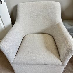 Modern Swivel Accent Chair / Nursery Chair (Like NEW) + Pillow & Throw