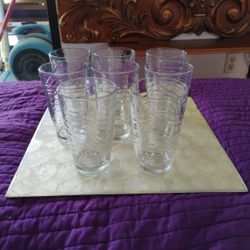 8 LARGE DRINKING GLASSES 
