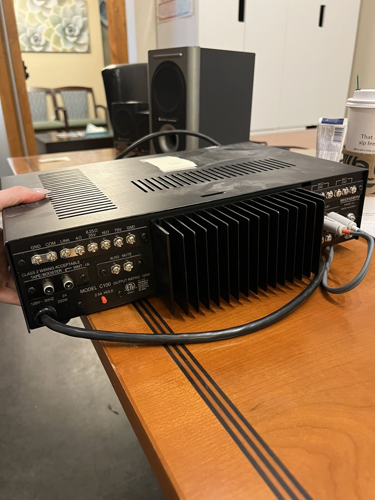 Bogen C100 Classic Series mixer amplifier, a public address system component