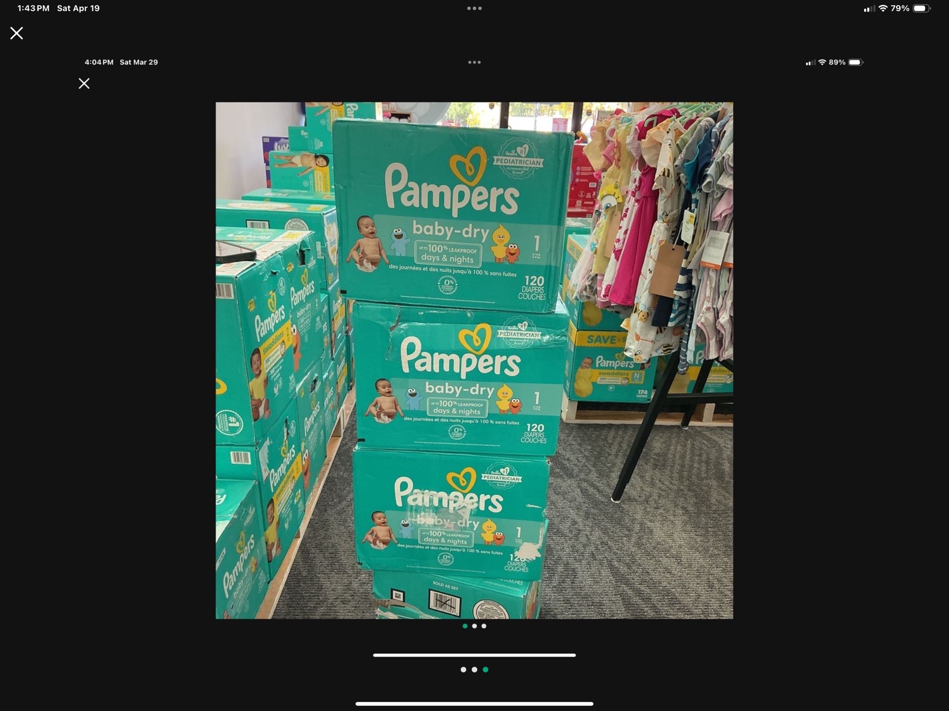 Pampers Diapers Size 1 Count 120 $26.00
